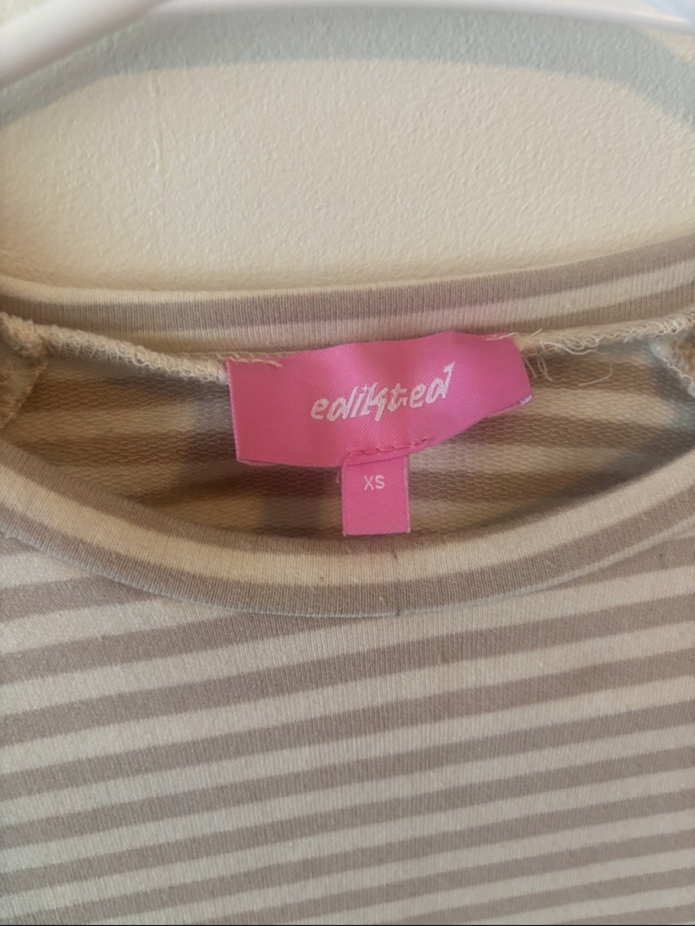 Edikted Striped Long Sleeve Cozy Top - Cream & White - Picture 3 of 5